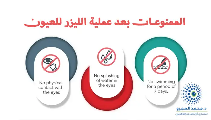 الممنوعات بعد عملية الليزر للعيون