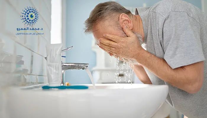 متى يتم غسل العين بعد عملية المياه البيضاء